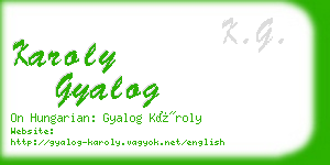 karoly gyalog business card